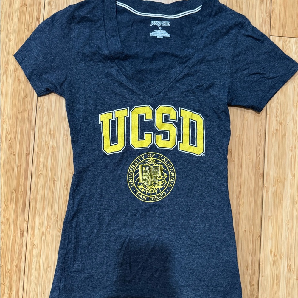 Jansport Navy Blue UCSD Short Sleeve Tee sz Small